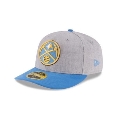 Grey Denver Nuggets Hat - New Era NBA Heather Low Profile 59FIFTY Fitted Caps USA4365209